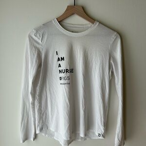 Figs White Long Sleeve Tee